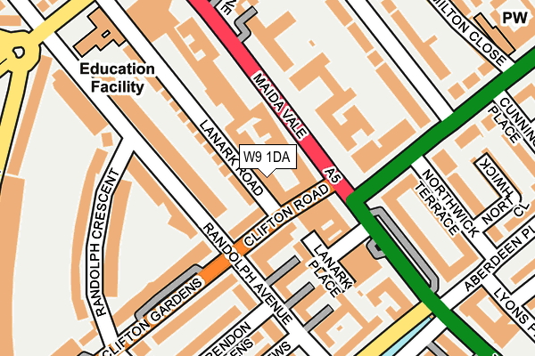 W9 1DA map - OS OpenMap – Local (Ordnance Survey)