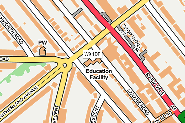W9 1DF map - OS OpenMap – Local (Ordnance Survey)