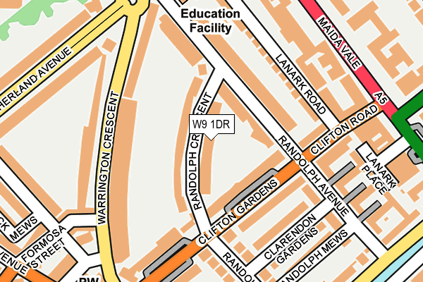 W9 1DR map - OS OpenMap – Local (Ordnance Survey)