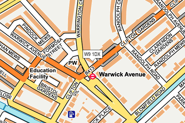 W9 1DX map - OS OpenMap – Local (Ordnance Survey)