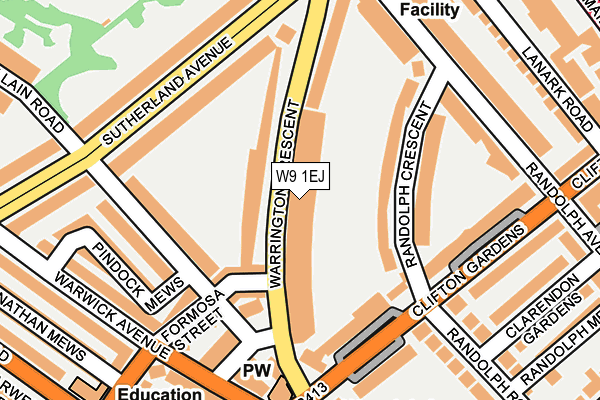 W9 1EJ map - OS OpenMap – Local (Ordnance Survey)