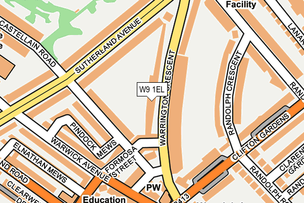W9 1EL map - OS OpenMap – Local (Ordnance Survey)