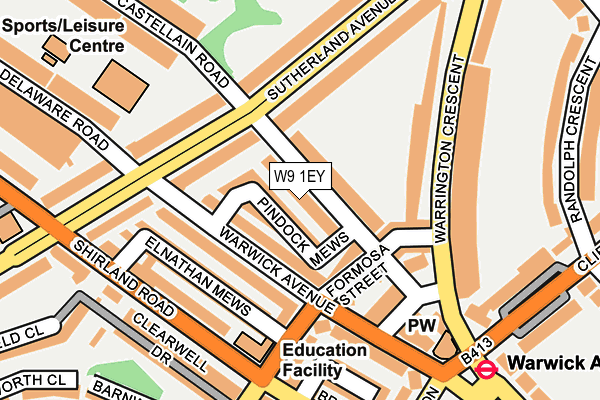 W9 1EY map - OS OpenMap – Local (Ordnance Survey)