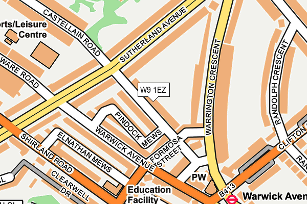 W9 1EZ map - OS OpenMap – Local (Ordnance Survey)