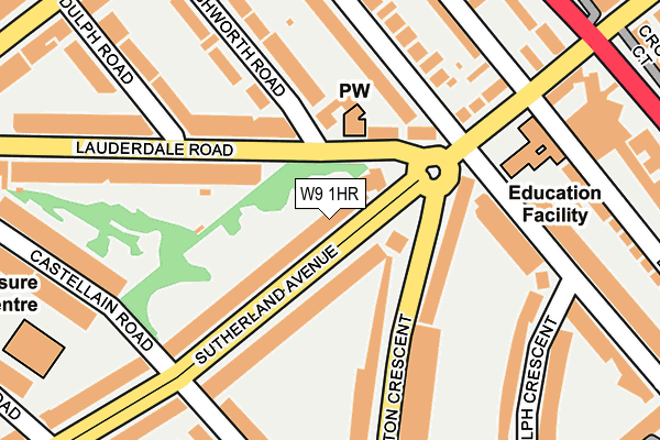 W9 1HR map - OS OpenMap – Local (Ordnance Survey)