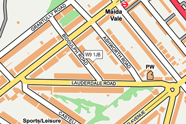 W9 1JB map - OS OpenMap – Local (Ordnance Survey)