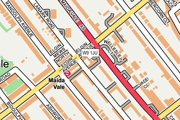 W9 1JU map - OS OpenMap – Local (Ordnance Survey)