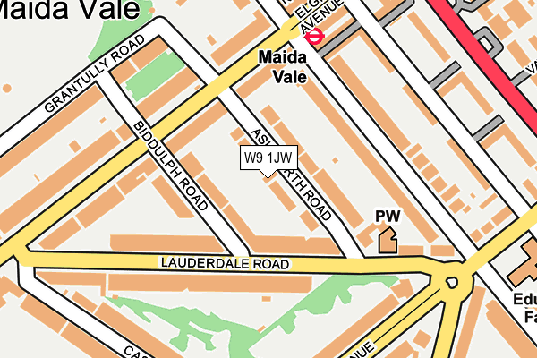 W9 1JW map - OS OpenMap – Local (Ordnance Survey)