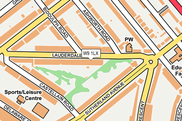 W9 1LX map - OS OpenMap – Local (Ordnance Survey)