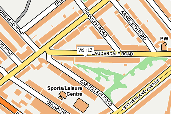 W9 1LZ map - OS OpenMap – Local (Ordnance Survey)