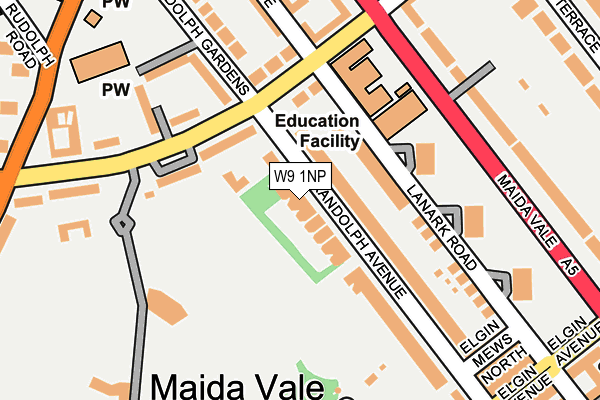 W9 1NP map - OS OpenMap – Local (Ordnance Survey)