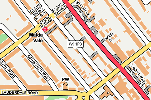 W9 1PB map - OS OpenMap – Local (Ordnance Survey)