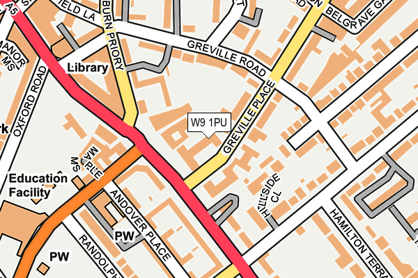 W9 1PU map - OS OpenMap – Local (Ordnance Survey)