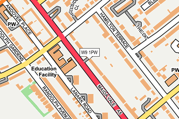 W9 1PW map - OS OpenMap – Local (Ordnance Survey)