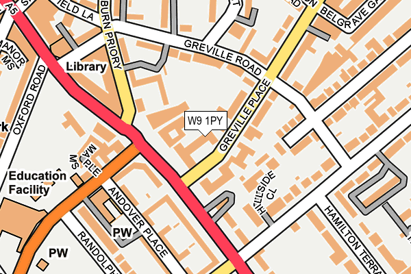 W9 1PY map - OS OpenMap – Local (Ordnance Survey)