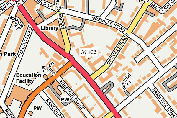 W9 1QB map - OS OpenMap – Local (Ordnance Survey)