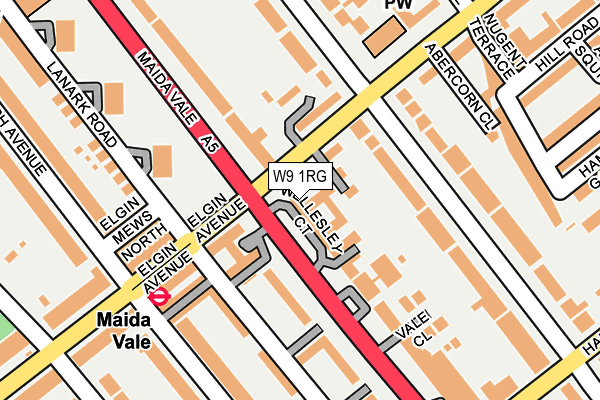 W9 1RG map - OS OpenMap – Local (Ordnance Survey)