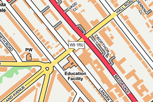 W9 1RU map - OS OpenMap – Local (Ordnance Survey)