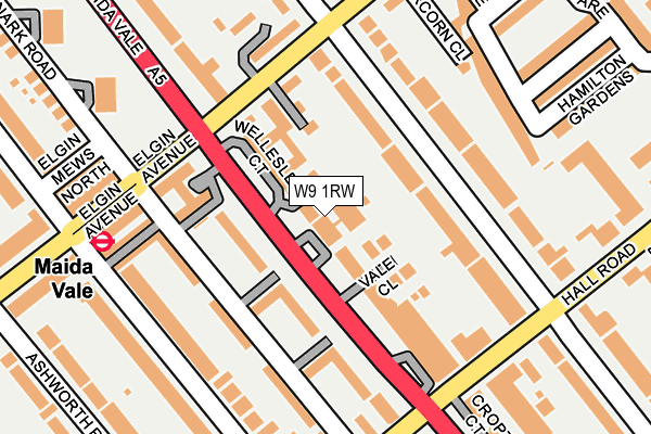 W9 1RW map - OS OpenMap – Local (Ordnance Survey)