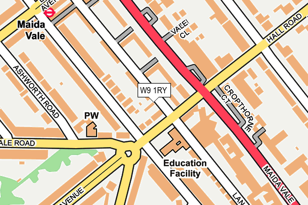 W9 1RY map - OS OpenMap – Local (Ordnance Survey)