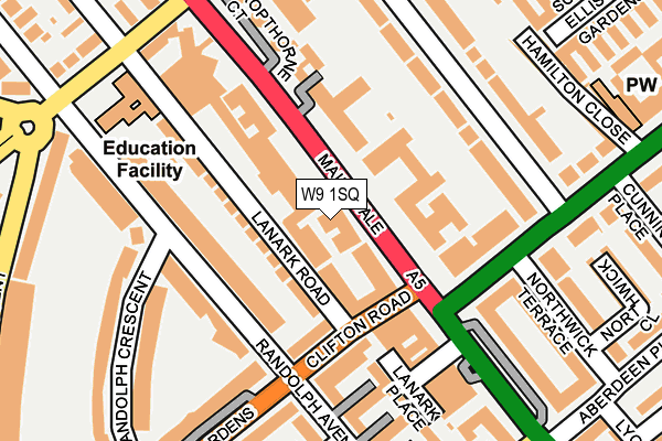 W9 1SQ map - OS OpenMap – Local (Ordnance Survey)