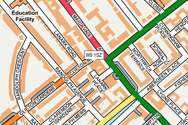 W9 1SZ map - OS OpenMap – Local (Ordnance Survey)
