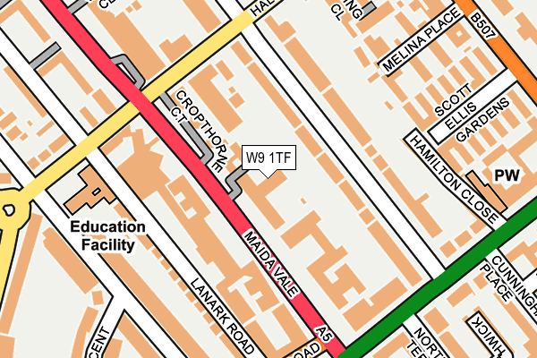 W9 1TF map - OS OpenMap – Local (Ordnance Survey)