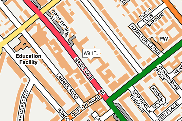W9 1TJ map - OS OpenMap – Local (Ordnance Survey)