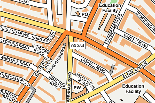 W9 2AB map - OS OpenMap – Local (Ordnance Survey)