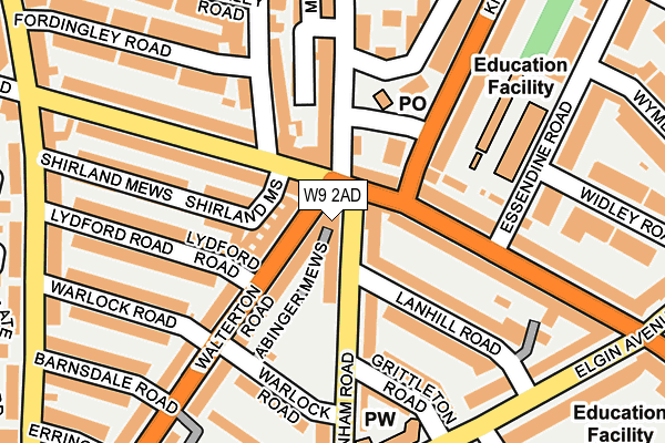 W9 2AD map - OS OpenMap – Local (Ordnance Survey)