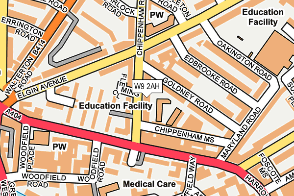 W9 2AH map - OS OpenMap – Local (Ordnance Survey)