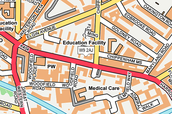 W9 2AJ map - OS OpenMap – Local (Ordnance Survey)