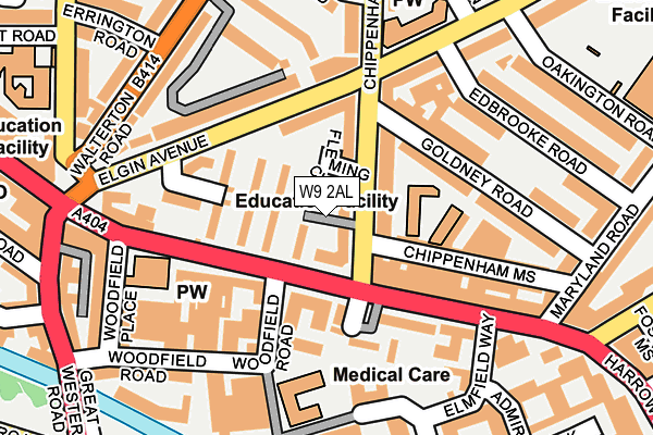 W9 2AL map - OS OpenMap – Local (Ordnance Survey)