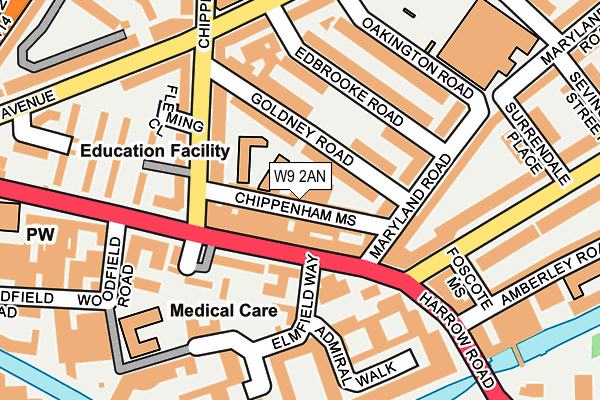 W9 2AN map - OS OpenMap – Local (Ordnance Survey)