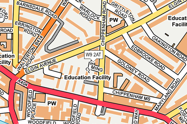 W9 2AT map - OS OpenMap – Local (Ordnance Survey)