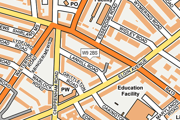 W9 2BS map - OS OpenMap – Local (Ordnance Survey)