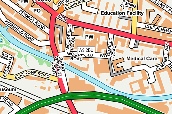 W9 2BU map - OS OpenMap – Local (Ordnance Survey)