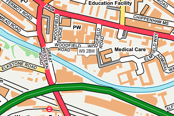 W9 2BW map - OS OpenMap – Local (Ordnance Survey)