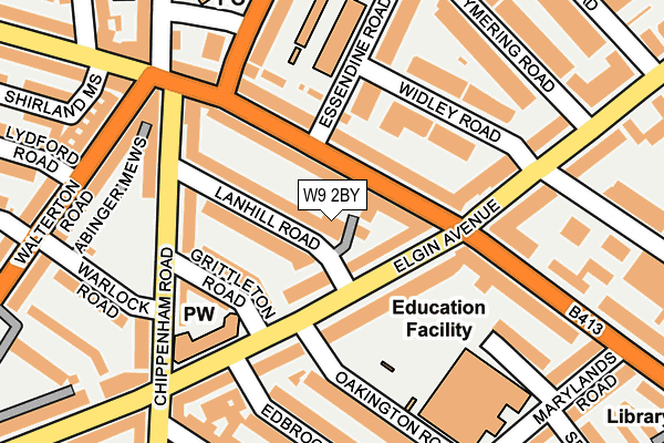 W9 2BY map - OS OpenMap – Local (Ordnance Survey)