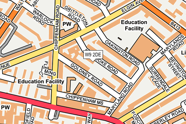 W9 2DE map - OS OpenMap – Local (Ordnance Survey)