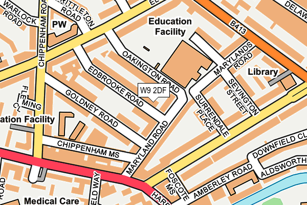 W9 2DF map - OS OpenMap – Local (Ordnance Survey)