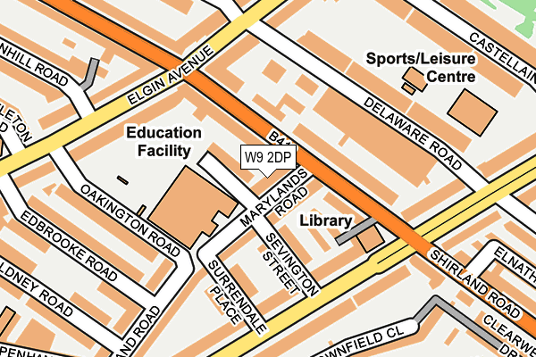 W9 2DP map - OS OpenMap – Local (Ordnance Survey)