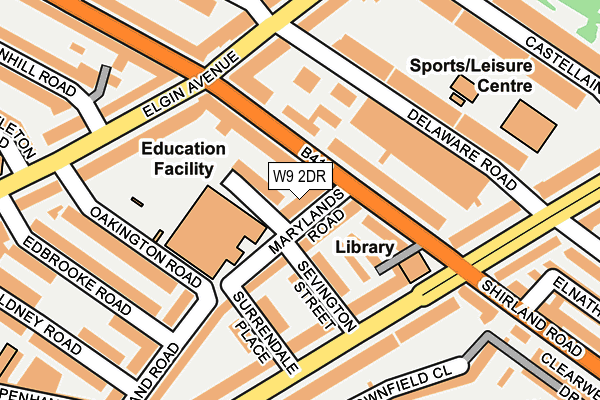 W9 2DR map - OS OpenMap – Local (Ordnance Survey)
