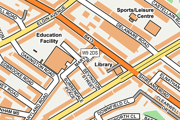 W9 2DS map - OS OpenMap – Local (Ordnance Survey)