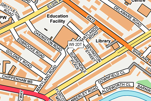 W9 2DT map - OS OpenMap – Local (Ordnance Survey)