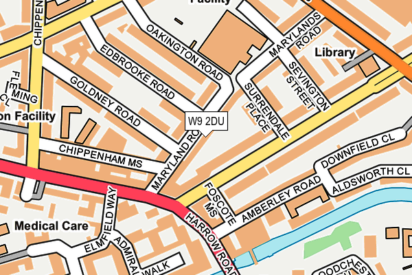 W9 2DU map - OS OpenMap – Local (Ordnance Survey)
