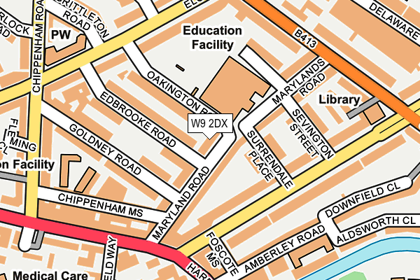 W9 2DX map - OS OpenMap – Local (Ordnance Survey)