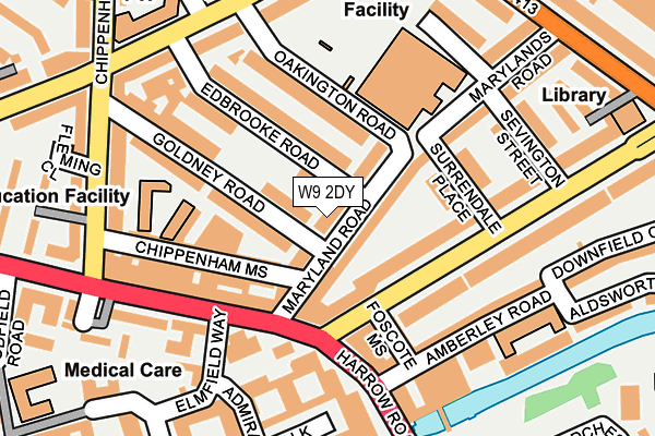 W9 2DY map - OS OpenMap – Local (Ordnance Survey)