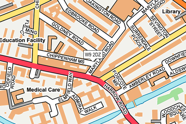 W9 2DZ map - OS OpenMap – Local (Ordnance Survey)