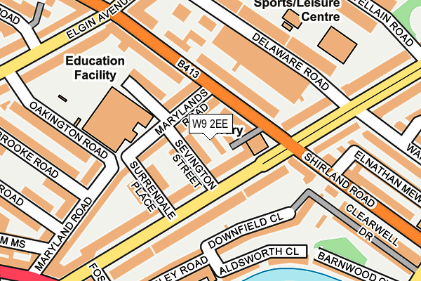 W9 2EE map - OS OpenMap – Local (Ordnance Survey)